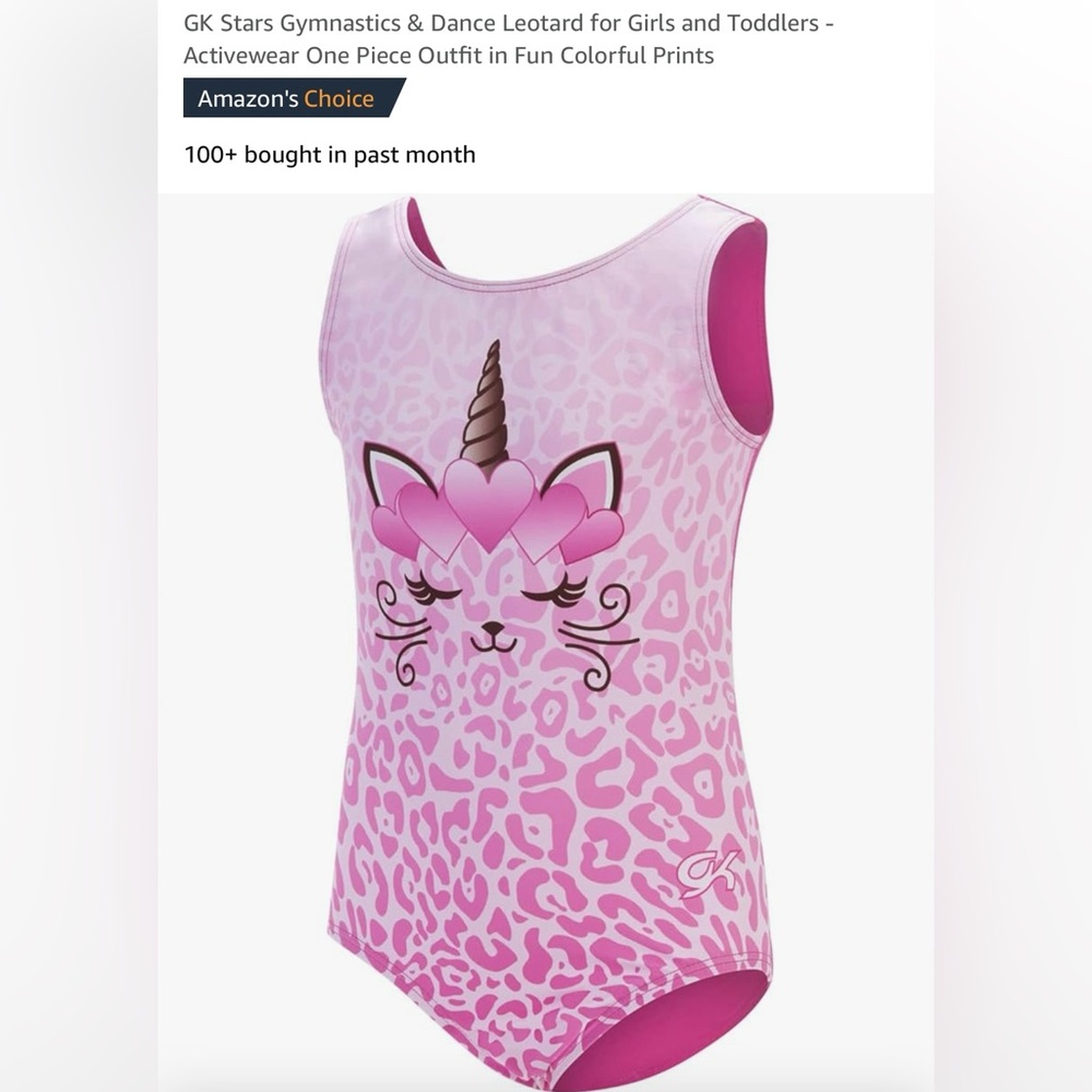 GK Stars Gymnastics & Dance Leotard 1 Piece Outfit sz CSX (Girls 3-4)